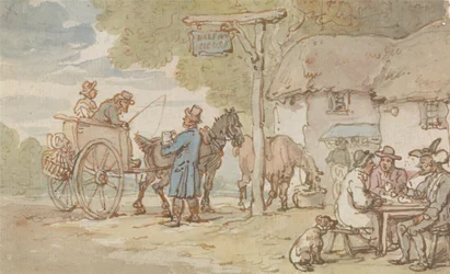 Dr Syntax devant la maison de mi-chemin